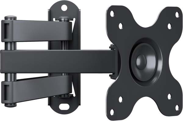 BONTEC PC Monitor & TV Wall Mount Swivel Tilt (13-30 Inch) (Full motion: VESA 75x75/100x100 mm, up to 15 kg load capacity – Incl. spirit level.)