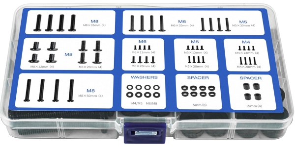 GINKGO Universal VESA Screw Set for TV & Monitor (M4, M5, M6, M8) (68-Piece Mounting Kit for Wall Mounts & Stands – Compatible up to 80 Inches.)