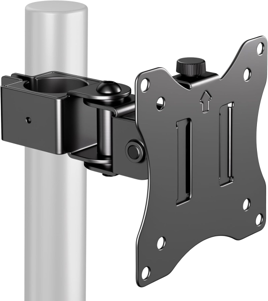 PUTORSEN Universal Steel Mount for Monitor Stands (17-32 Inch, 3.5 cm Pole) (Robust Single Arm up to 10 kg – VESA 75x75/100x100 mm, Tilt, Swivel & 360° Rotatable.)