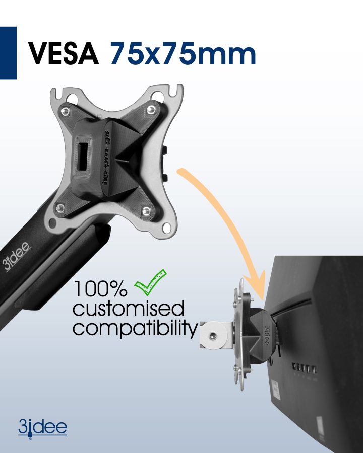 VESA Adapter compatible with HP All-in-One PC (ProOne 400 G6) - 75x75mm