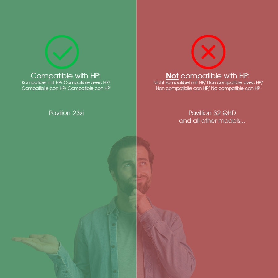 VESA adapter for HP Monitor (Pavilion 23xi) - 75x75mm