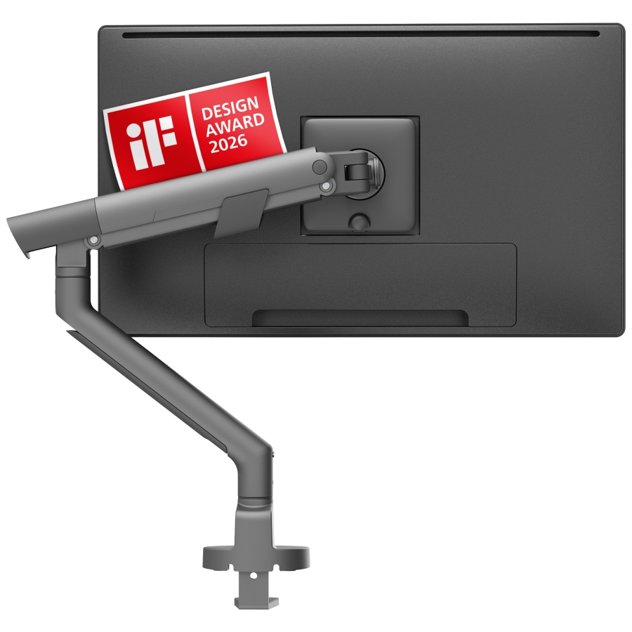 3IDEE Flexi Pro Monitor Arm Premium Desk Mount up to 40” & 11kg – Curved, Spring-Assisted, Height Adjustable & Fully Articulating – VESA 75/100 Slim Aluminum Design (Design Award 2026 Winner – Mechanical Spring, Top-Side Mounting & Rotation Stop.)