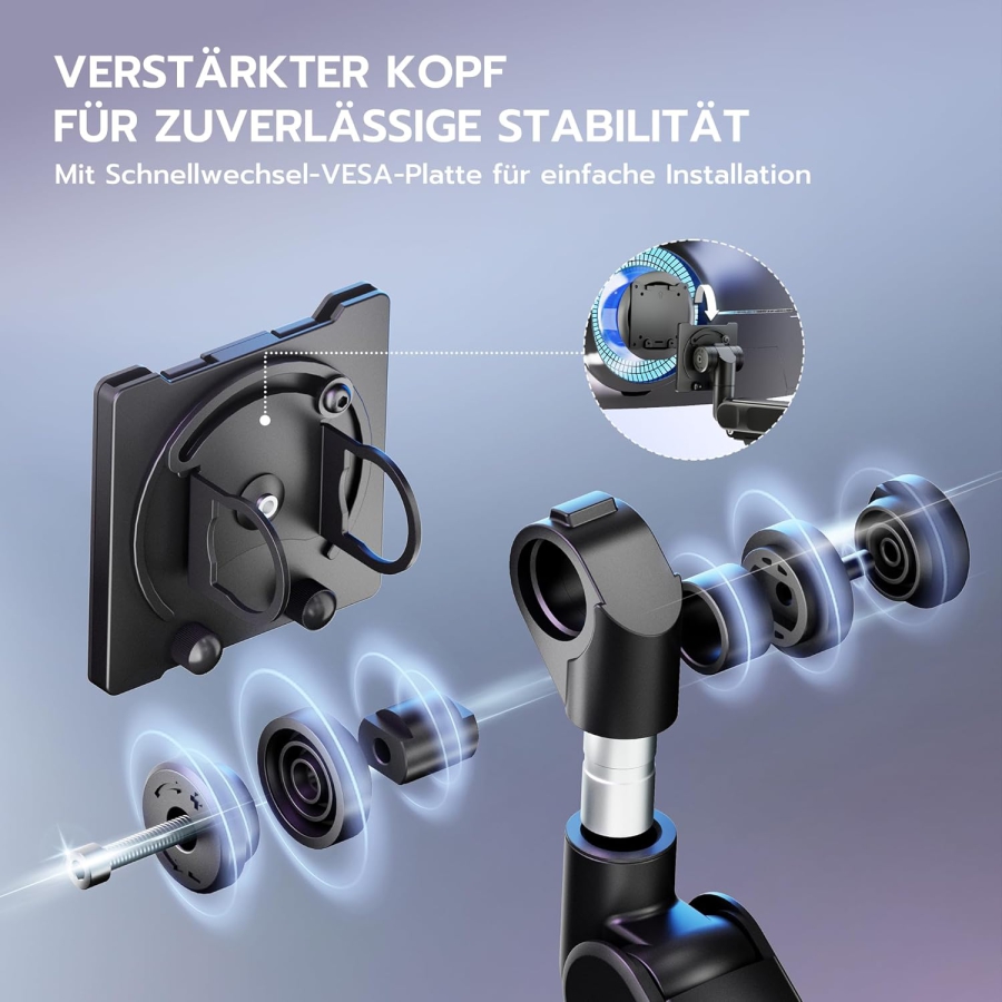 ARES WING Monitor Wall Mount 24-57 Inch (up to 27kg) – Gas Spring (Heavy Duty Wall Arm for Ultrawide & Curved Screens.)