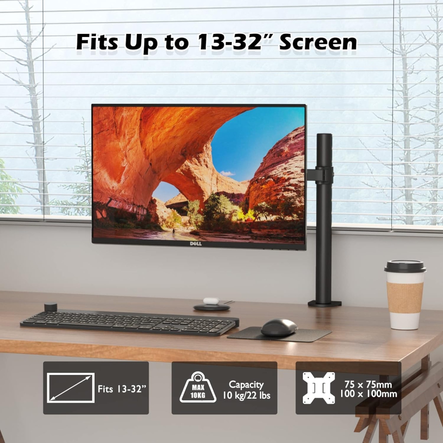 BONTEC Monitor Mount for 13-32" Monitors, up to 10 kg, height-adjustable, rotatable, tiltable