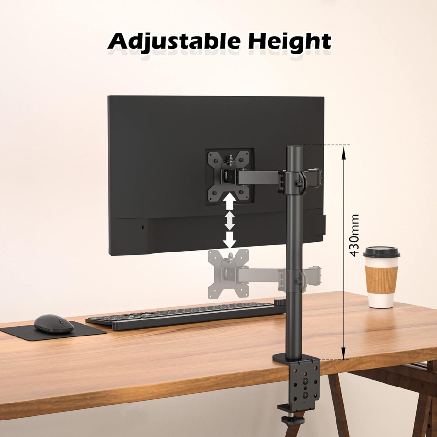 BONTEC Monitor Mount for 13-32" Monitors, up to 10 kg, height-adjustable, rotatable, tiltable