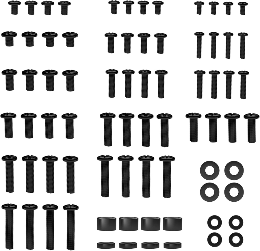 BONTEC Universal VESA Screw Set for TVs up to 80 Inches (M4, M5, M6, M8) (Complete Mounting Kit for Wall Mounts & Stands – Incl. Spacers & Washers)
