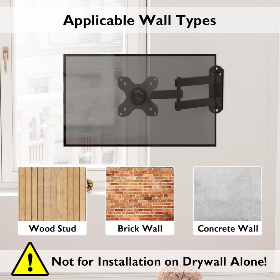 BONTEC wall mount for 13-30" monitors, up to 15 kg, space-saving design