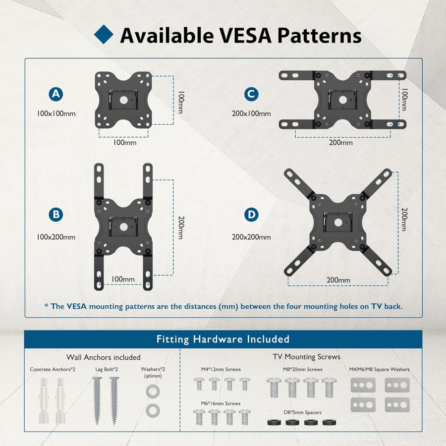 BONTEC wall mount for 13-42" screens, up to 20 kg