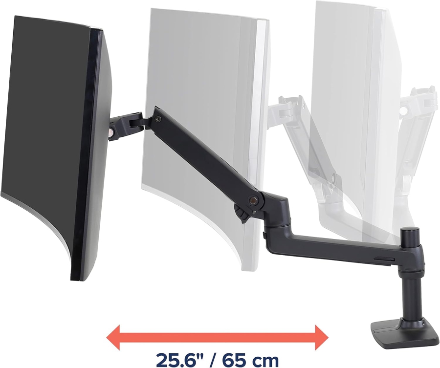 Ergotron LX Monitor Arm Black 34" | up to 11.3 kg (Premium Monitor Arm with Patented Constant Force Technology for Effortless Positioning up to 11.3 kg)