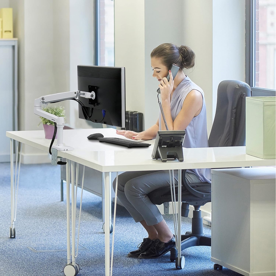 Ergotron LX Monitor Desk Mount (White) for Screens up to 34 Inch (Premium Monitor Arm with Patented Constant Force Technology for Effortless Positioning up to 11.3 kg)