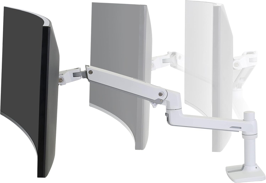 Ergotron LX Monitor Desk Mount (White) for Screens up to 34 Inch (Premium Monitor Arm with Patented Constant Force Technology for Effortless Positioning up to 11.3 kg)