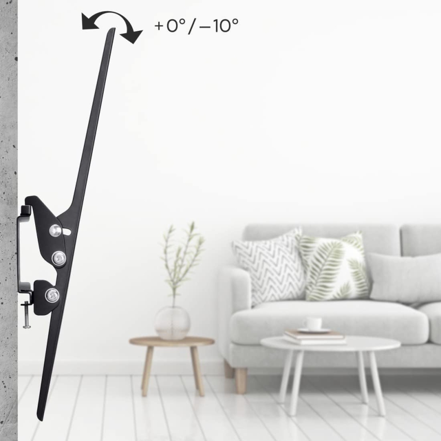 Hama TV Wall Mount Tiltable for 32-75 Inch TVs (VESA 400x400) (Ultra-flat TV bracket (2.4 cm wall clearance) – Continuously 10° tiltable, up to 35 kg load capacity.)