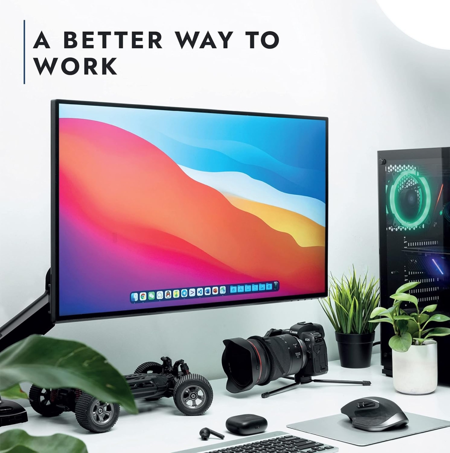 Invision MX200 Monitor Arm 19–32" | 2–9 kg (Ergonomic Gas Spring Mount for Two Monitors up to 12 kg Each)