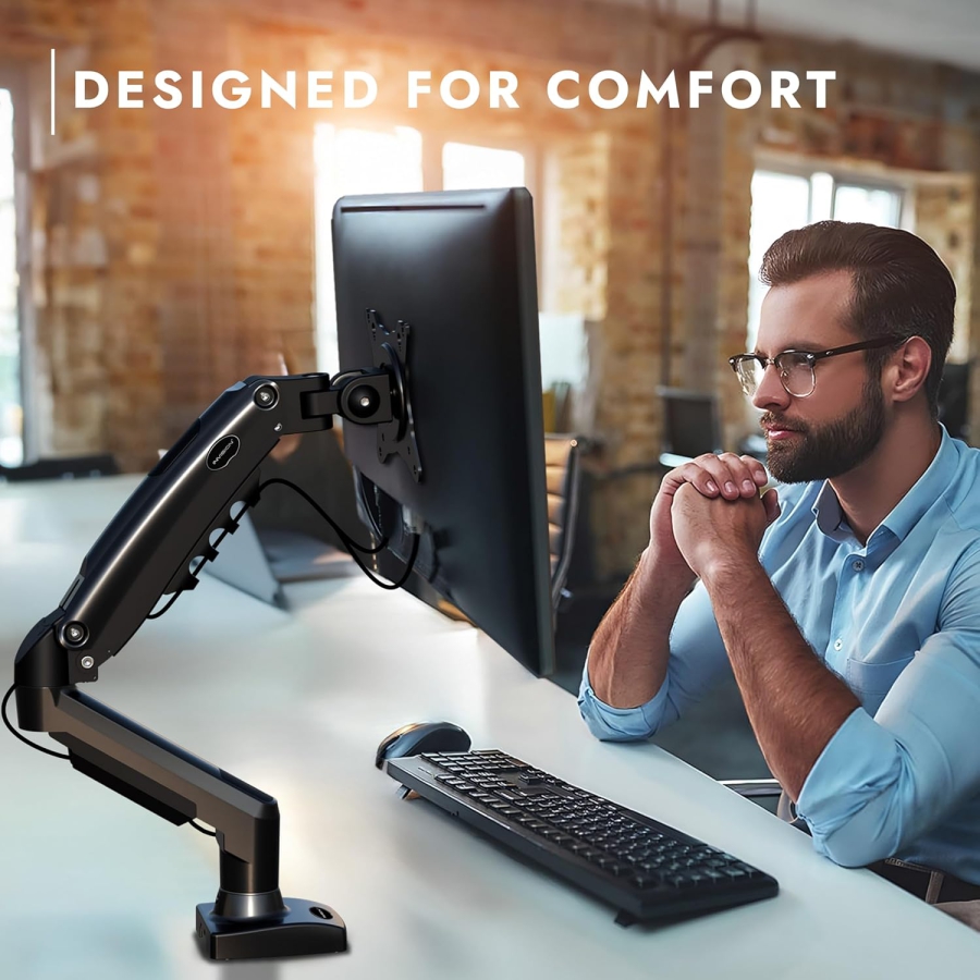Invision MX200 Monitor Arm 19–32" | 2–9 kg (Ergonomic Gas Spring Mount for Two Monitors up to 12 kg Each)