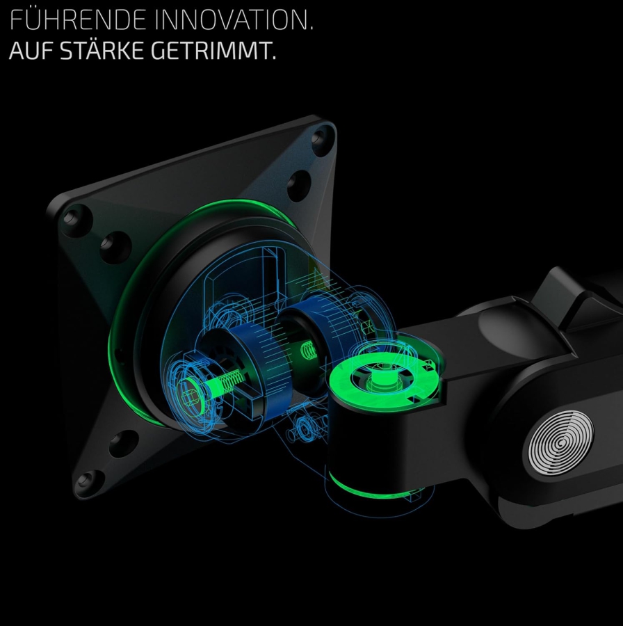 Invision Vortex VR200 RGB Monitor Arm 27–57" | up to 18 kg (The Ultimate Upgrade for Your Battle Station: Heavy Duty Arm up to 18 kg with Immersive RGB Lighting)