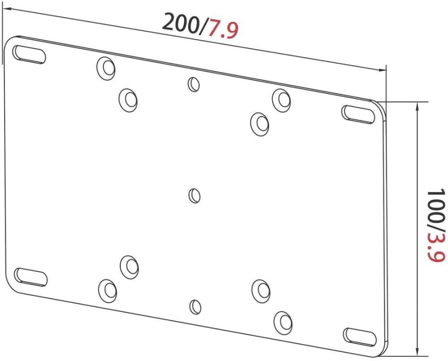 my wall HA2L VESA Adapter – Extension for TV Mounts (75/100 to up to 200) (75/100 to 200 | silver)