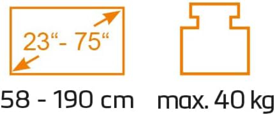 My Wall HP49L Universal TV Stand for 23–75 Inch TVs (Height-adjustable replacement feet with EVA protective pads – Load capacity up to 40 kg & 20-year warranty.)