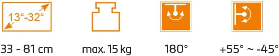 My Wall TV Wall Mount for Motorhomes & Caravans (HC1-3L) – Lockable & Vibration Dampened (Secure TV viewing on the road: Swivel, Tilt & Lockable – For screens up to 15 kg – 20-Year Warranty.)