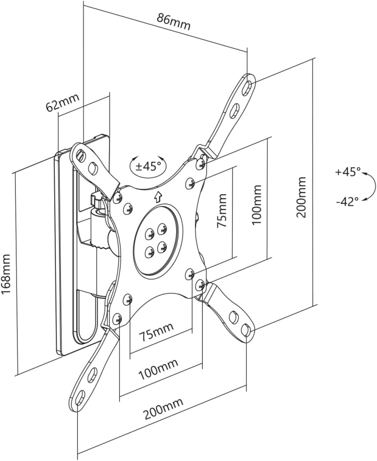 My Wall TV Wall Mount for Motorhomes & Caravans (HC2-1L) – Lockable & Vibration Dampened (Secure Hold While Driving: Lockable, Swivel & Tilt – Up to 15 kg – 20-Year Warranty.)