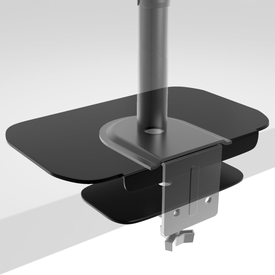 PUTORSEN Monitor Mount Reinforcement Plate for Thin & Glass Tabletops (Steel) (Protective plate for weight distribution with monitor arms – Suitable for clamps & grommet mounting.)