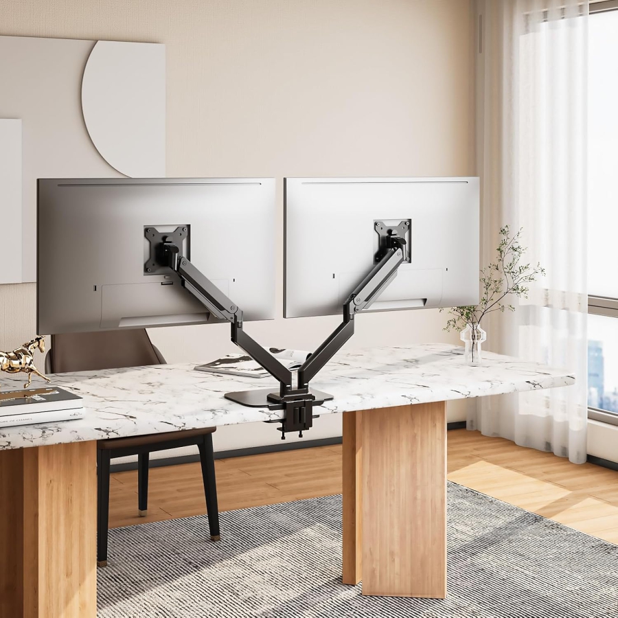 PUTORSEN Monitor Mount Reinforcement Plate for Thin & Glass Tabletops (Steel) (Protective plate for weight distribution with monitor arms – Suitable for clamps & grommet mounting.)