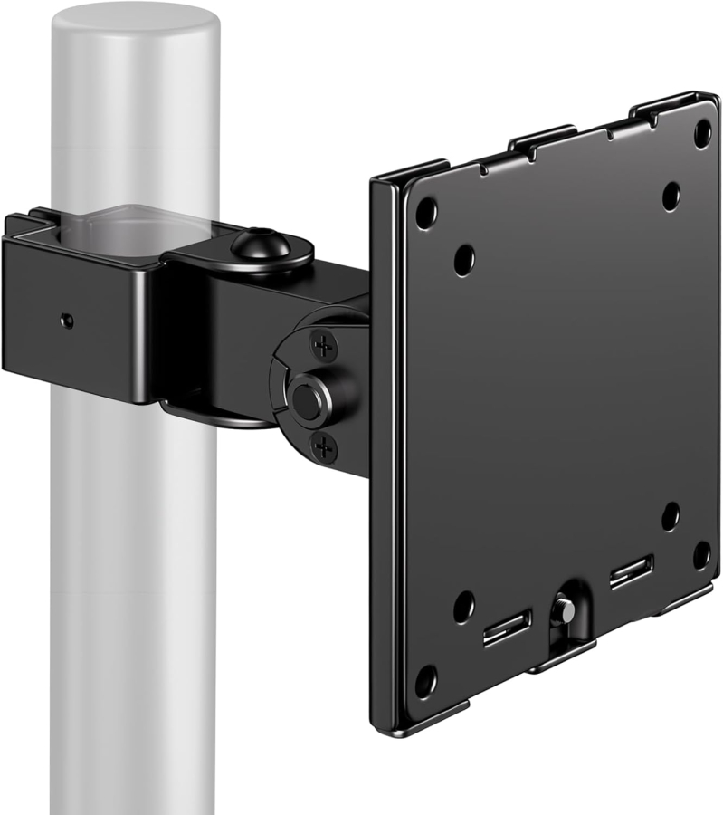 PUTORSEN Universal Steel Mount for Monitor Stands (17-32 Inch, 3.5 cm Pole) (Robust Single Arm up to 10 kg – VESA 75x75/100x100 mm, Tilt, Swivel & 360° Rotatable.)