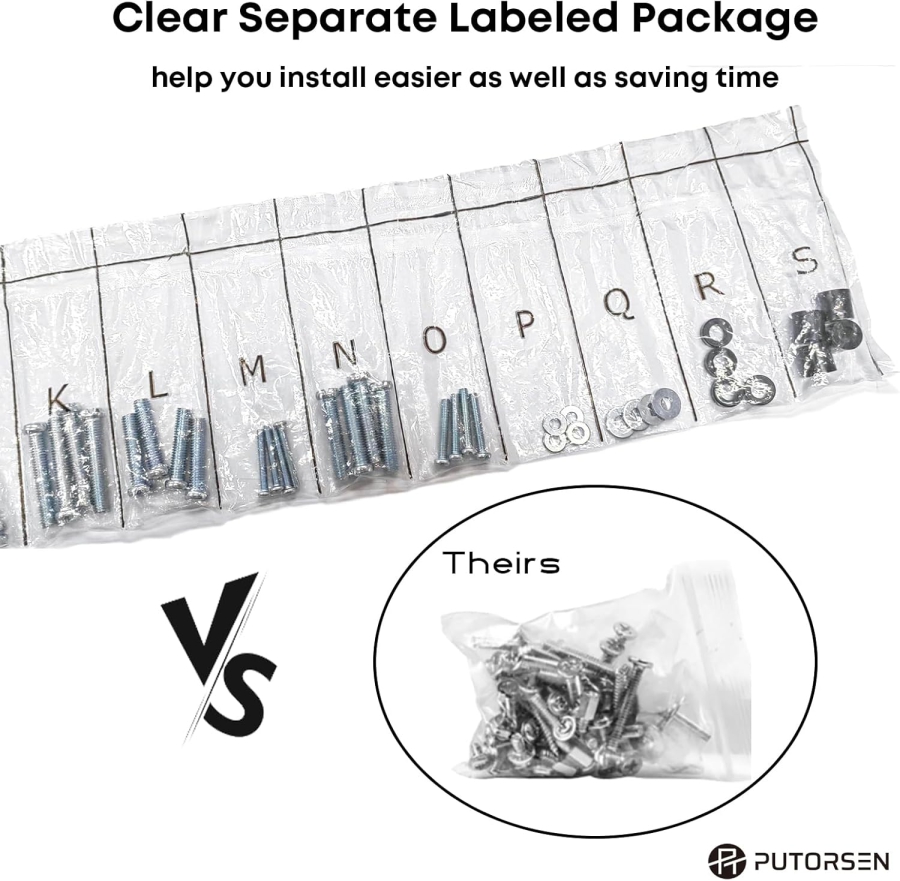 PUTORSEN Universal VESA Screw Set for TVs up to 90 Inches (M4, M5, M6, M8) (Complete Hardware Kit for Wall Mounts & Stands – Incl. Spacers & Washers.)