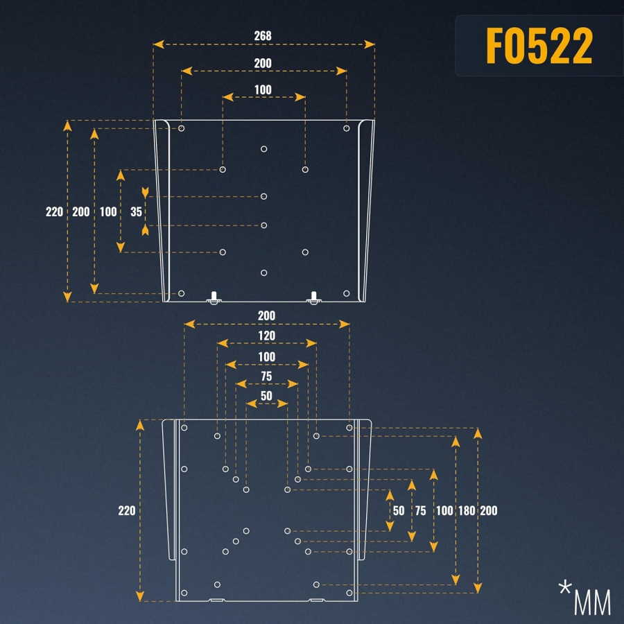RICOO TV Wall Mount Ultra Slim F0522 for 32-55 Inch Flat Screens (Extremely flat, fixed monitor mount (14mm wall clearance) – VESA up to 200x200, 30kg load capacity.)
