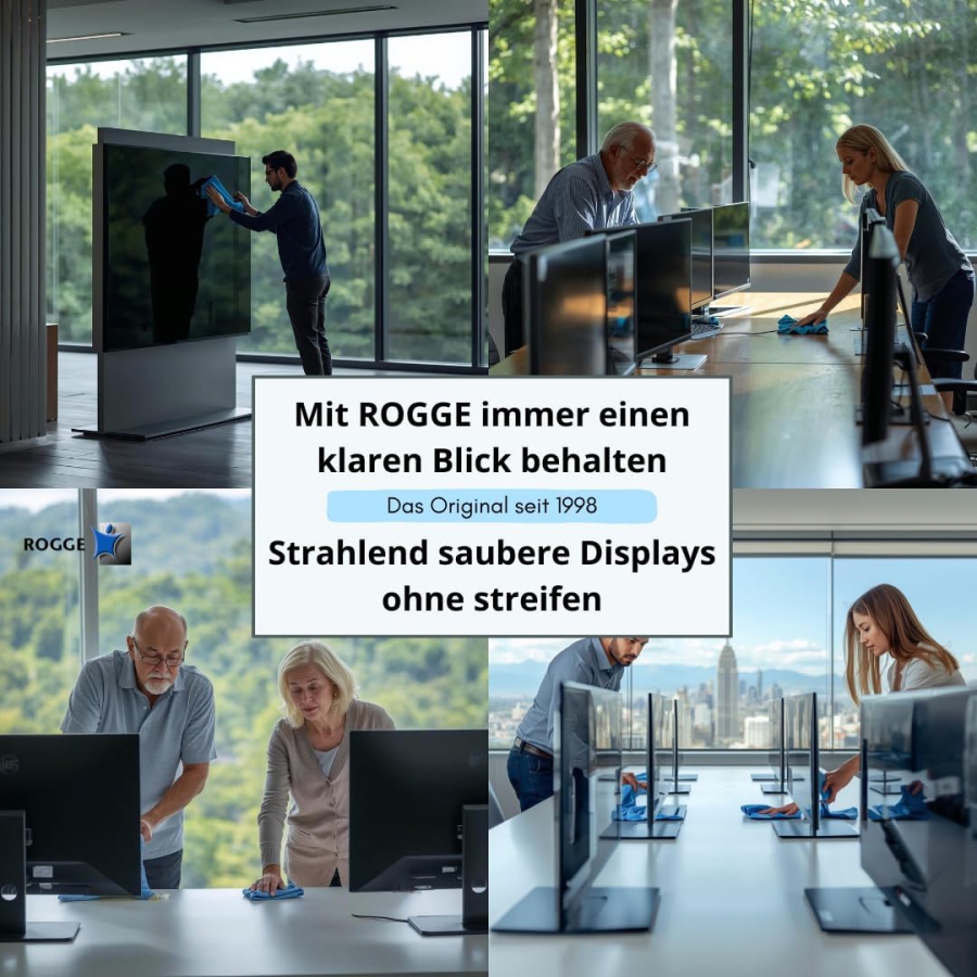 ROGGE 1l Screen Cleaner Refill Bottle – The Original since 1998 for all Displays (Streak-Free Professional Cleaning for Monitors, TV & Glass – Gentle, Economical & No Aggressive Ingredients.)