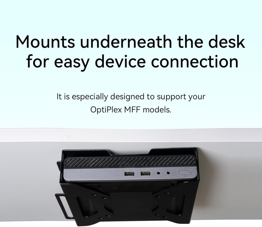 Shinar Metal Mount for HP Desktop Mini, ProDesk & EliteDesk (Universal Mounting Bracket for HP Mini PCs – VESA 75x75/100x100, Under-Desk & Wall Mounting up to 5 kg.)