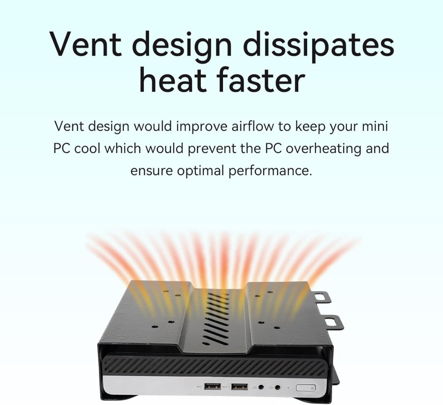 Shinar Metal Mount for HP Desktop Mini, ProDesk & EliteDesk (Universal Mounting Bracket for HP Mini PCs – VESA 75x75/100x100, Under-Desk & Wall Mounting up to 5 kg.)