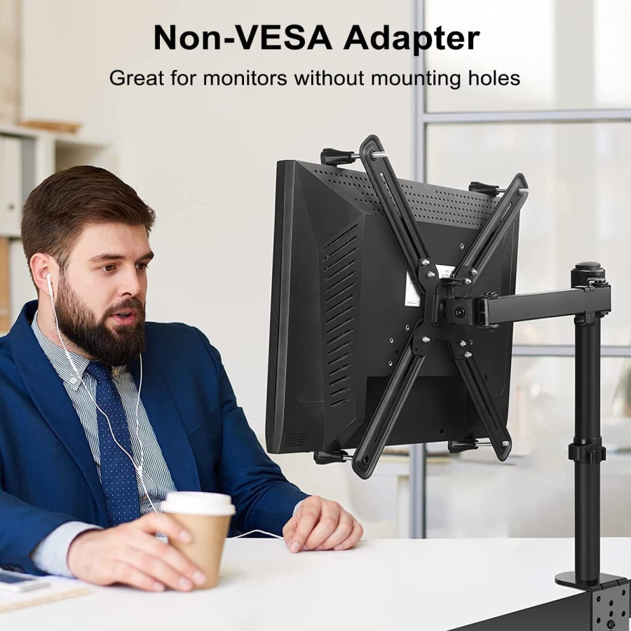 Suptek VESA Adapter for Non-VESA Monitors 13-27" – Steel Mount (The smart solution for monitors without VESA holes: Secure hold for every setup.)