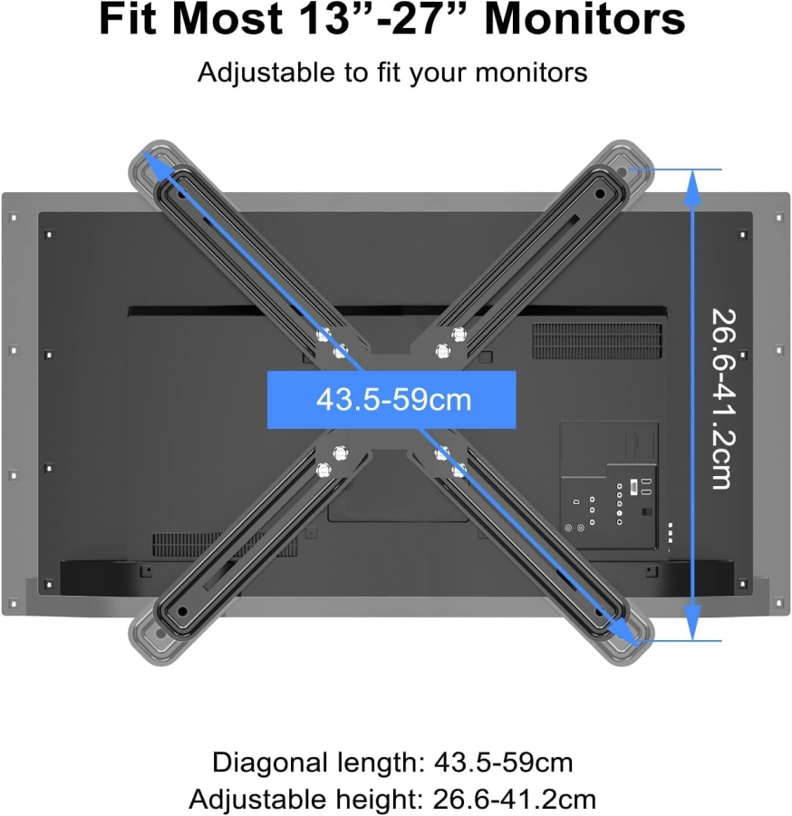 Suptek VESA Adapter for Non-VESA Monitors 13-27" – Steel Mount (The smart solution for monitors without VESA holes: Secure hold for every setup.)