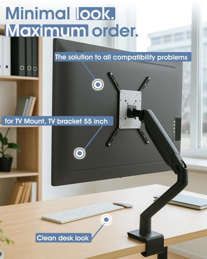 Universal VESA Adapter Extension Set for Wall Mount & Monitor Mount, from 200x200 to 400x400, Extreme Load Capacity up to 30kg, for TVs & Monitors up to 55"