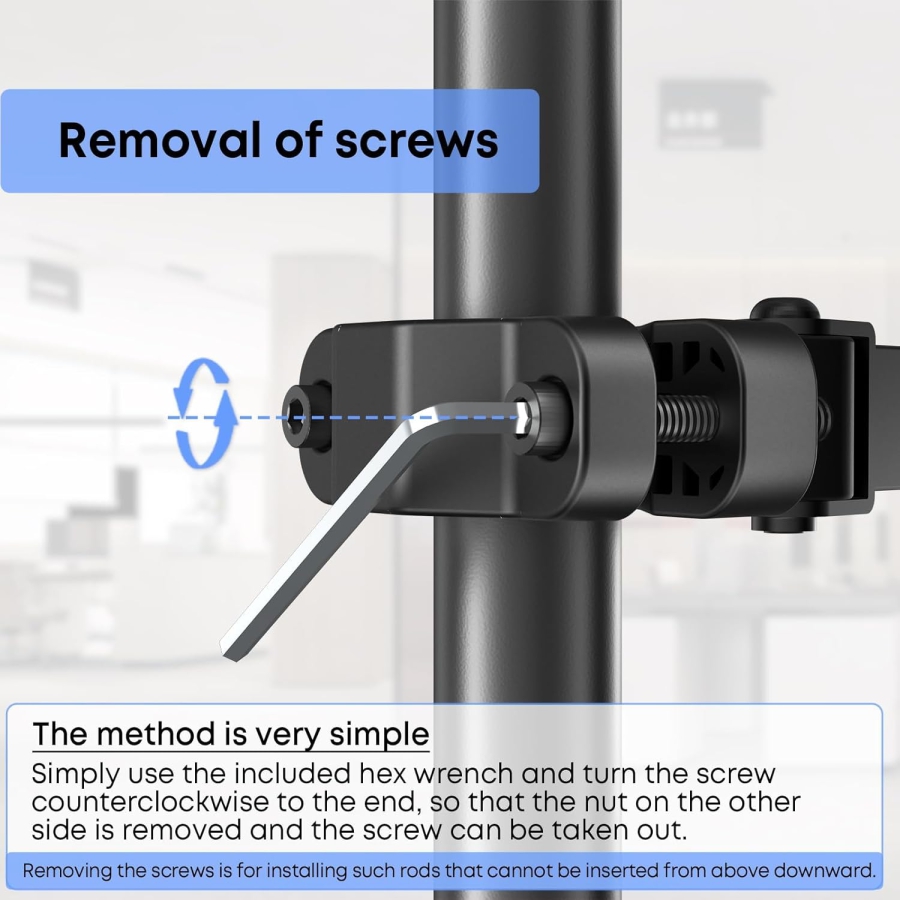 Universal VESA Pole Mount for 17-32 Inch Screens (Ø 28-60 mm) (Flexible Articulating Arm for Expansion – Up to 8 kg Load, Tilt, Swivel & 360° Rotatable.)