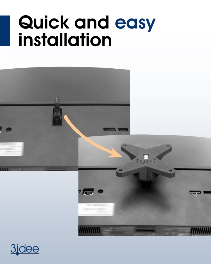 VESA Adapter compatible with HP All-in-One PC (ProOne 400 G6) - 75x75mm