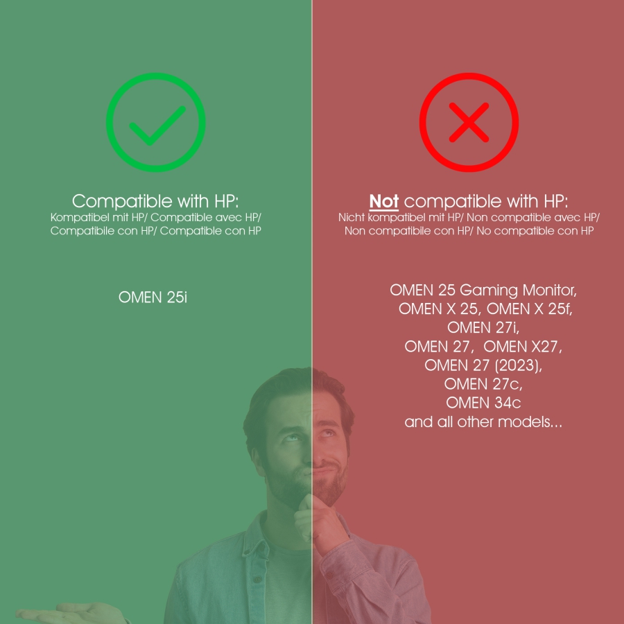 VESA adapter compatible with HP Omen 25i Gaming Monitor