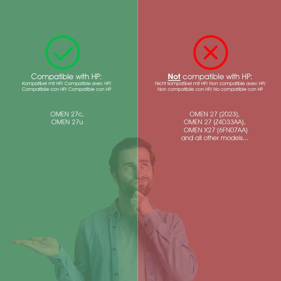 VESA adapter compatible with HP Omen 27c, 27u Gaming Monitor