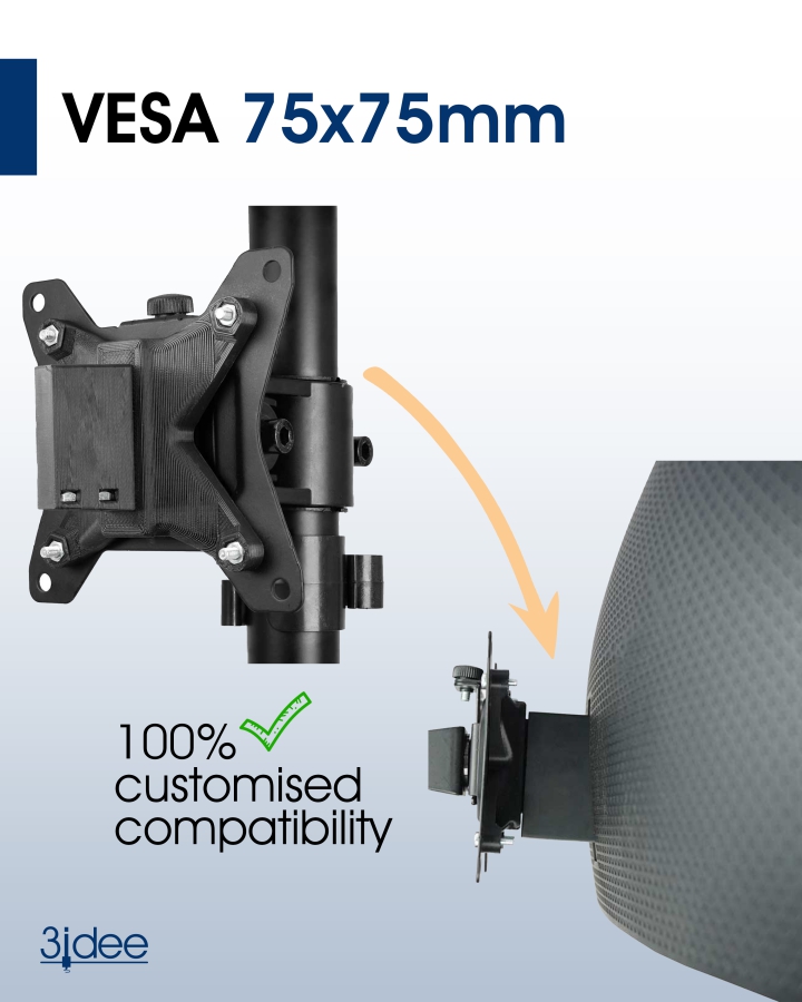 VESA adapter compatible with HP Omen Gaming Monitor (X25, X25f) - 75x75mm