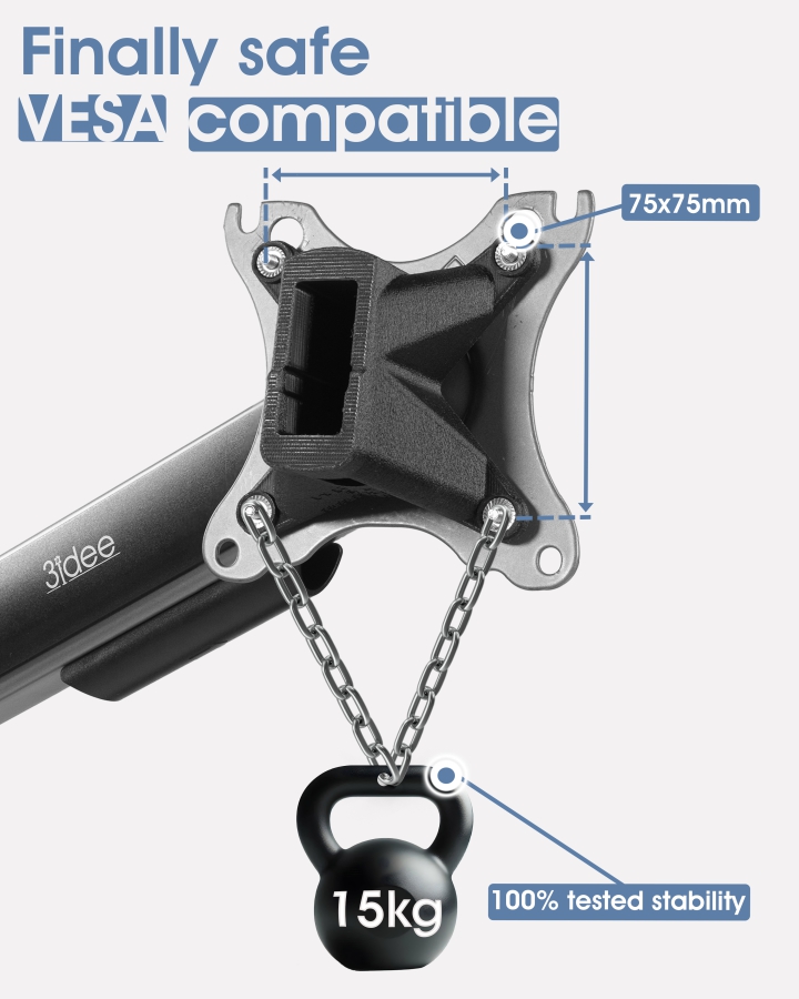 VESA adapter compatible with HP Omnistudio X All-in-one PC (32-c0073ng 32-c0075ng, 32-c0077ng, 32-c0177ng, 32-c0275ng, 32-c0670ng, 32-c0770ng, 32-c0777ng) - 75x75mm