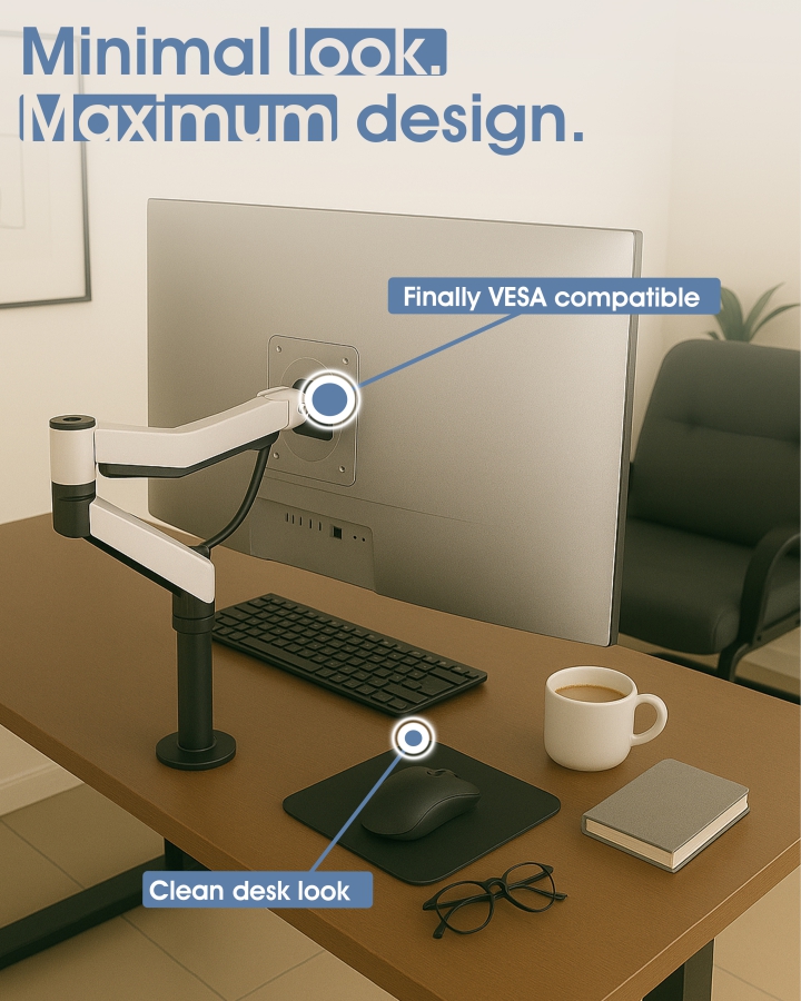 VESA adapter compatible with HP Omnistudio X All-in-one PC (32-c0073ng 32-c0075ng, 32-c0077ng, 32-c0177ng, 32-c0275ng, 32-c0670ng, 32-c0770ng, 32-c0777ng) - 75x75mm