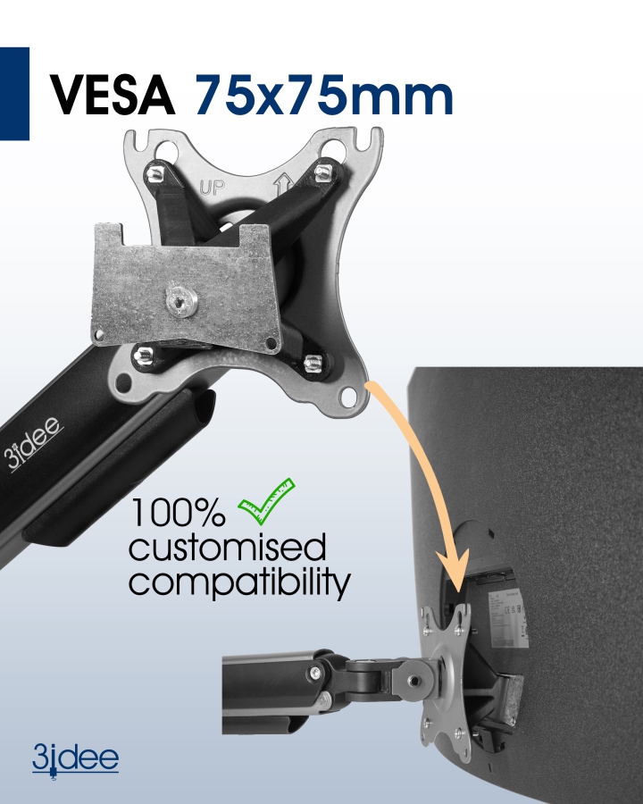 VESA adapter compatible with Samsung monitor (U32R590, U32R592, U32R594, LU32R590, UR59C and more) - 75x75mm