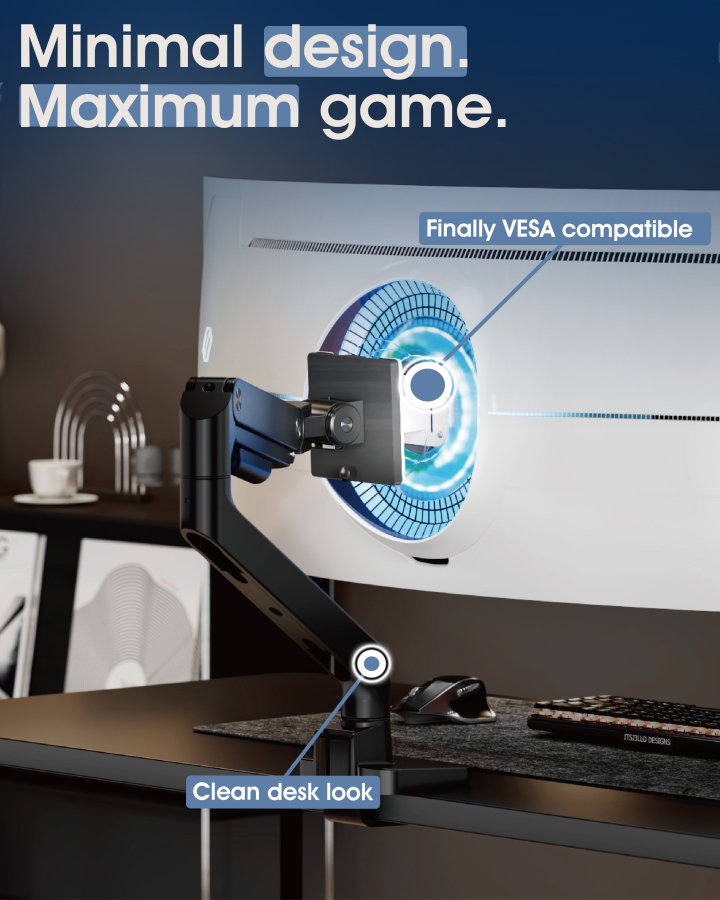 VESA adapter compatible with Samsung Odyssey monitors (G9, Neo G9, G8, Neo G8, CRG9, CHG9, CHG90 & mehr)