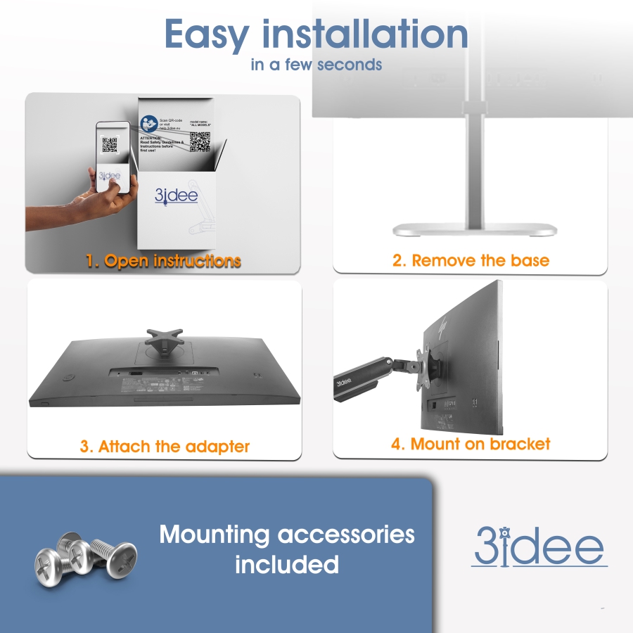 VESA adapter for HP Series 5 PRO and E-Series G5 (524pf, 527pf, 527pq, 524pu, 527pu, E24q, E27q, E32k, etc.)