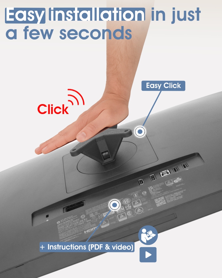 VESA adapter for HP Series 5 PRO and E-Series G5 (524pf, 527pf, 527pq, 524pu, 527pu, E24q, E27q, E32k, etc.)