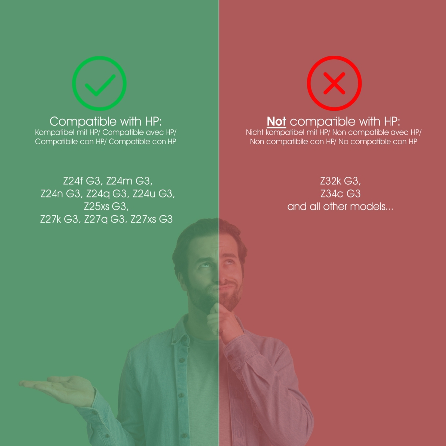 VESA adapter for HP Z G3 and Series 7 PRO monitors (724pf, 724pn, 724pu, Z24f, Z24m, Z24n, Z24q, Z24u, Z25xs, Z27k, Z27q, Z27xs)