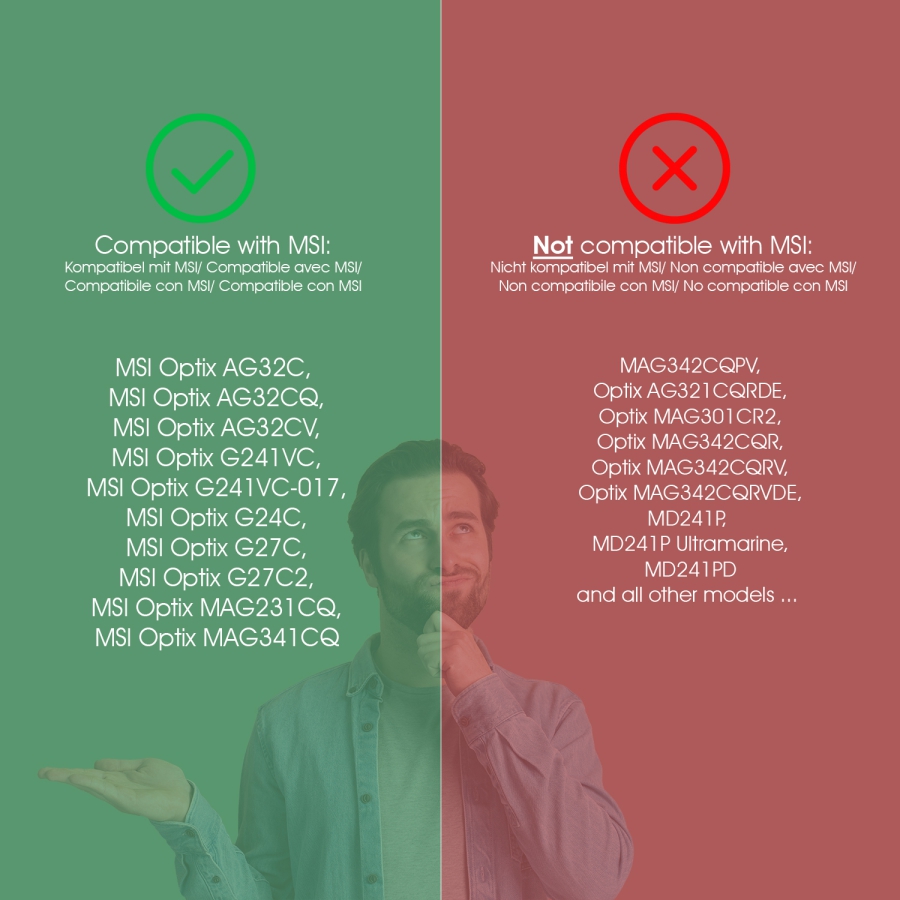 VESA adapter for MSI Optix monitor (G24C, G241VC, MAG341CQ & more)