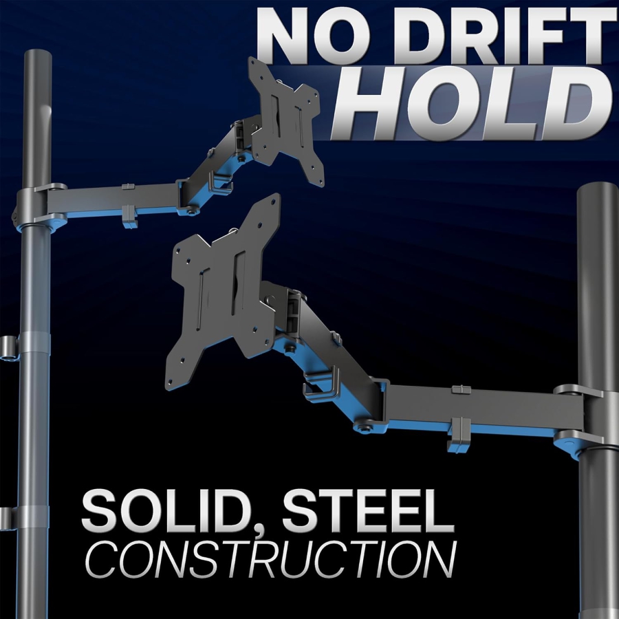 VIVO Monitor Arm 13–32" | 99 cm Pole (Ergonomic Solution for Sit-Stand Workstations: 1010 mm Pole for Flexible Height Adjustment up to 10 kg)