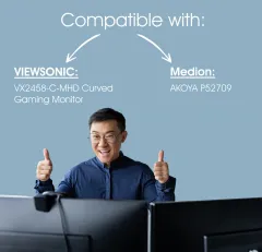 VESA adapter compatible with Viewsonic (VX2458) + Medion (AKOYA P52709) monitor - 75x75mm