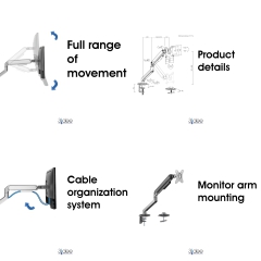 3IDEE Single monitor arm | For 1 monitor 17"-32" screens | Height adjustable - up to 9kg